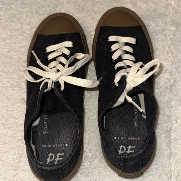 PF Flyers Grounder Low Top Black Men’s 7 Women’s 8.5 - Picture 6 of 8